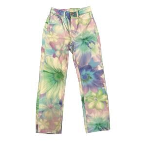 Women's BDG Urban Outfitters High Waisted Floral Print 25 Cowboy Jeans Tie Dye